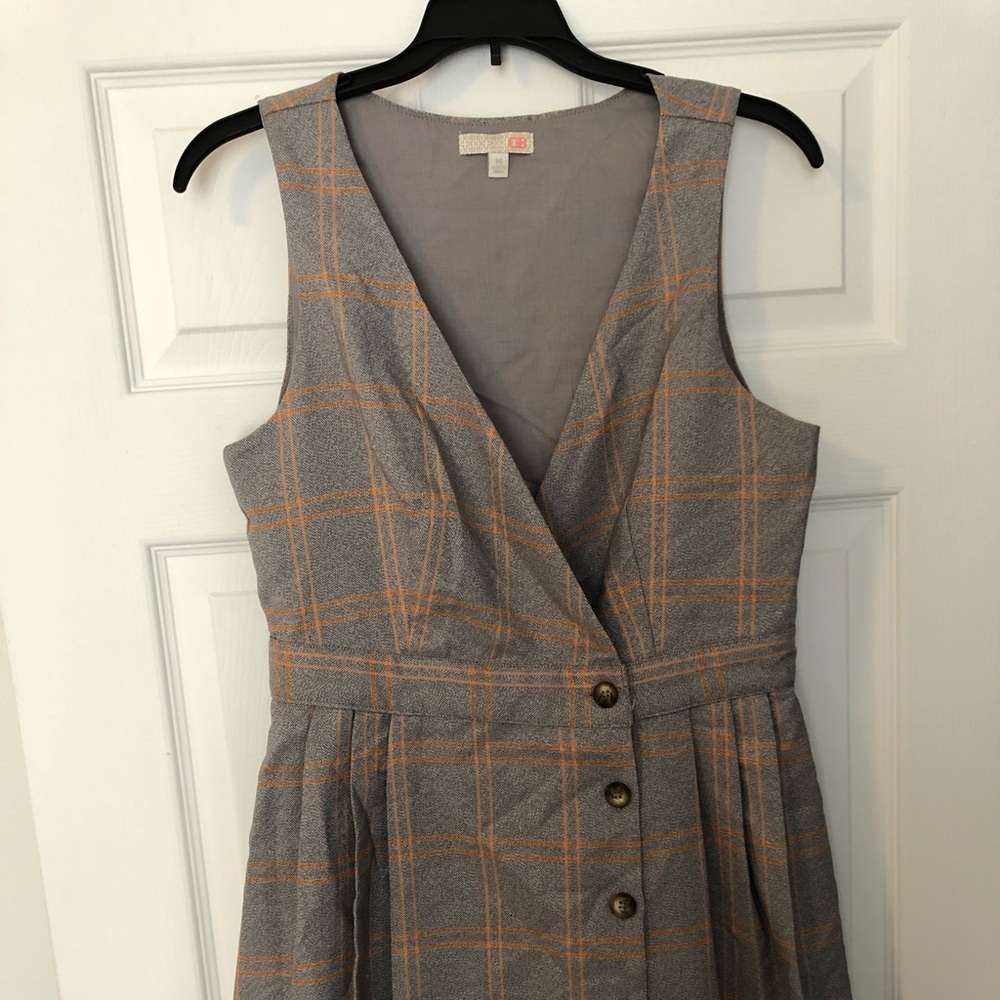 GB plaid button dress